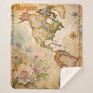 Personalisierte Vintage Karte Sherpadecke