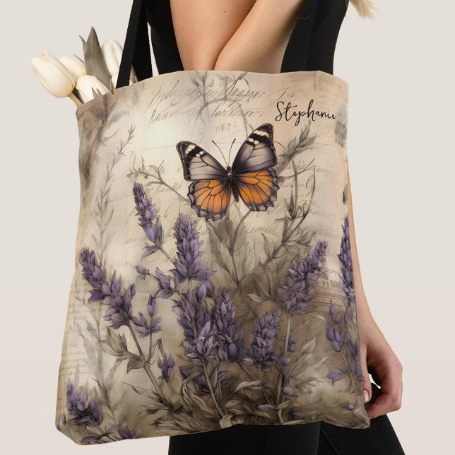 Personalisierte Vintage-Lavendel-Schmetterlingskun (Von Creator hochgeladen)