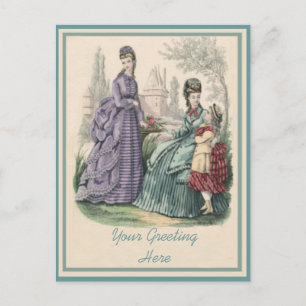 Personalisierte Vintage-Mode - Damen & Kinder Postkarte
