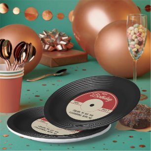 Personalisierte Vintage Musik Thema Party Dekorati Pappteller