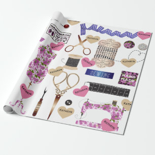 Personalisierte Vintage nähende Multi-Gelegenheit Geschenkpapier