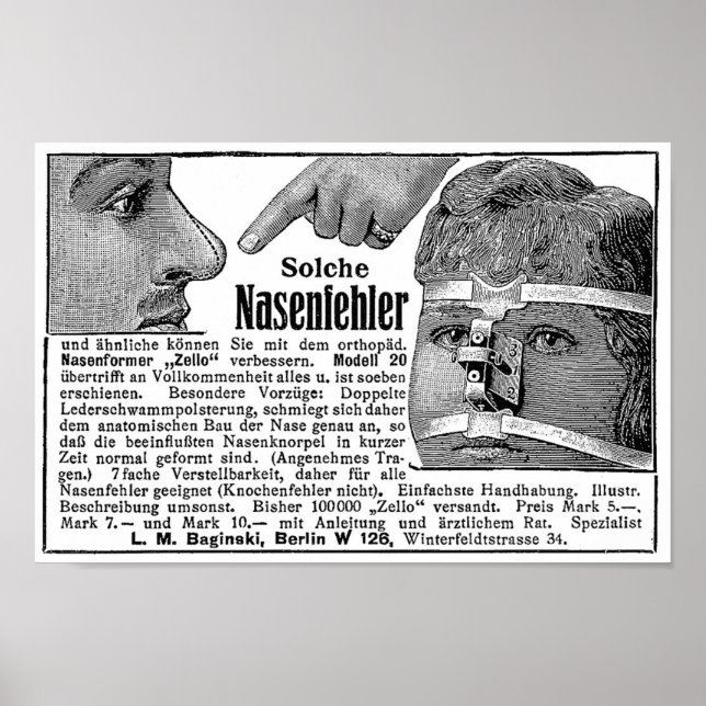 Personalisierte Vintage Nasenanpassung Poster (Vorne)