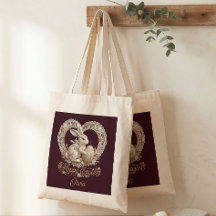 Personalisierte Vintage-Osterhaschen-Tasche