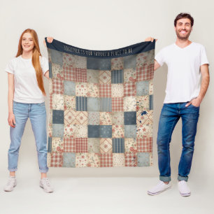Personalisierte Vintage-Patchwork-Zusammengehörigk Fleecedecke