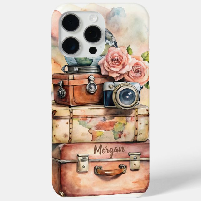 Personalisierte Vintage-Reise-Illustration Case-Mate iPhone Hülle (Rückseite)