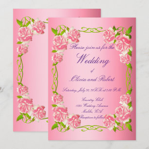 Personalisierte Vintage romantische Rose Einladung