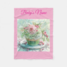 Personalisierte Vintage-Rosa-Weihnachts-Babydcke Fleecedecke