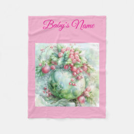 Personalisierte Vintage-Rosa-Weihnachts-Babydcke Fleecedecke