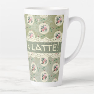 Personalisierte, Vintage Rose verschleiern grün Milchtasse