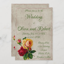 Personalisierte Vintage Rot- und Gelbrosen