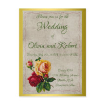 Personalisierte Vintage Rot- und Gelbrosen