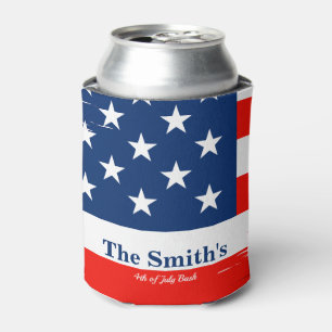 Personalisierte Vintage-Rustic-Amerikanische-Flagg Dosenkühler