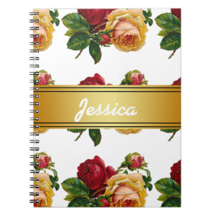 Personalisierte Vintage-Rustikale Blumen Notizblock