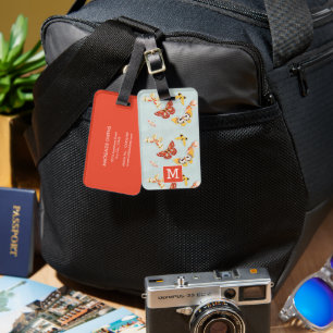 Personalisierte Vintage Schmetterlinge Gepäckanhänger