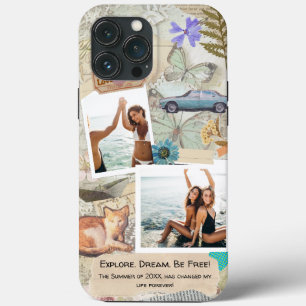 Personalisierte Vintage-Scrapbook-Foto-Collage Case-Mate iPhone Hülle