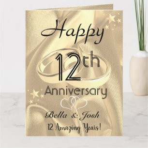 Personalisierte Vintage Seide-12. Karte