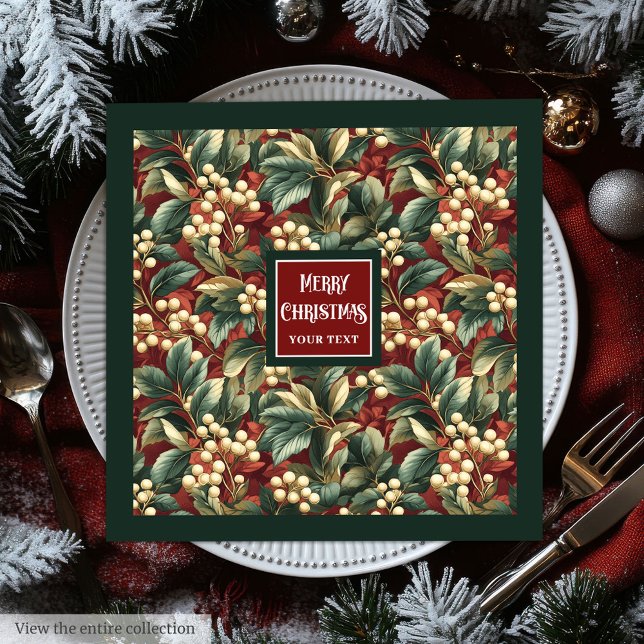 Personalisierte Vintage Servietten in trendigen Ro (Personalized vintage napkins in trendy red tones)