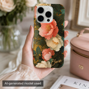 Personalisierte Vintage-Shabby-Chic-Pastellrosa Pf iPhone 16 Pro Hülle