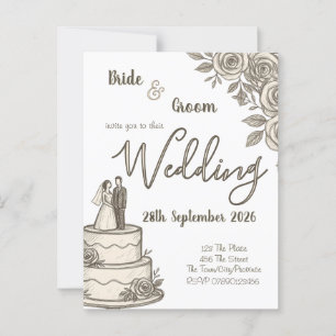 Personalisierte Vintage Sketch Elegante Kalligraph Postkarte