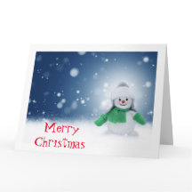 Personalisierte Vintage Snowman Weihnachtskarte