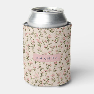 Personalisierte Vintage Soft Blush Wildblume Dosenkühler