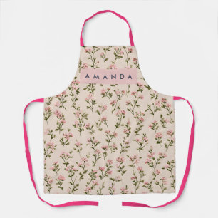 Personalisierte Vintage Soft Blush Wildblume Schürze