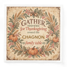 Personalisierte Vintage-Thanksgiving-Papier-Tischs