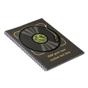 Personalisierte Vintage Vinylaufzeichnung Notizblock