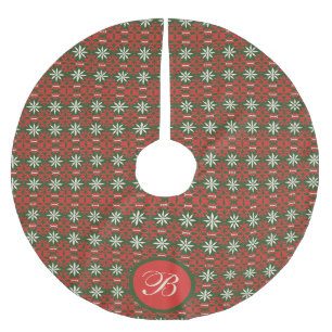 Personalisierte Vintage Weihnachten/Winter Polyester Weihnachtsbaumdecke