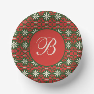 Personalisierte Vintage-Weihnachts-/Wintermuster Pappteller
