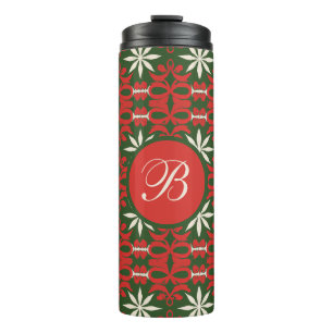 Personalisierte Vintage-Weihnachts-/Wintermuster Thermosbecher