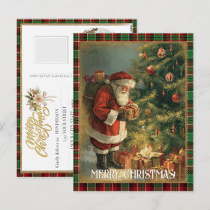 Personalisierte Vintage-Weihnachtsfoto-Santa-Klass Feiertagspostkarte