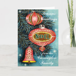 Personalisierte Vintage-Weihnachtskarte Feiertagskarte