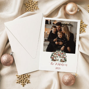 Personalisierte Vintage-Weihnachtsstadt Feiertagskarte
