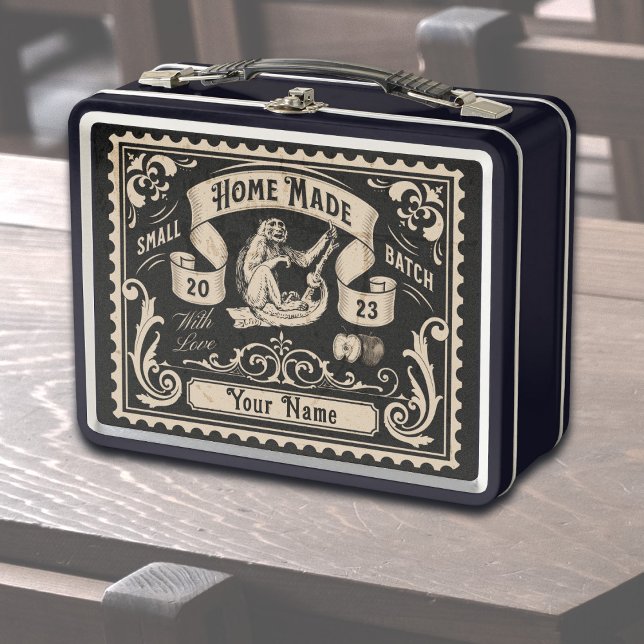 Personalisierte Vintage Zuhause, hergestellt aus M Metall Brotdose (Custom personalized vintage lunchbox)