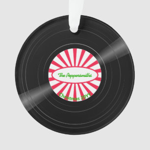 Personalisierte Vinyl-Schallplatte rote Sternenexp Ornament