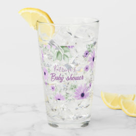Personalisierte Violett Wasserfarben Blume Kinderd Glas