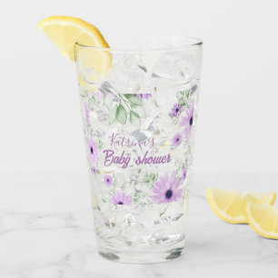 Personalisierte Violett Wasserfarben Blume Kinderd Glas