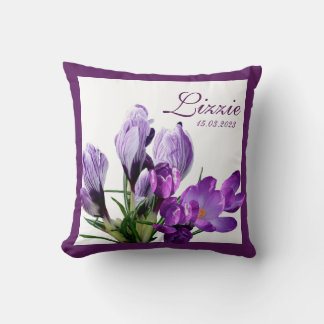 Personalisierte violette Blüten mit individuellem  Kissen