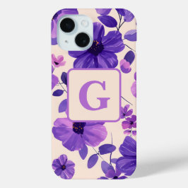 Personalisierte, violette Handblumen Case-Mate iPhone Hülle