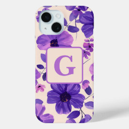 Personalisierte, violette Handblumen Case-Mate iPhone Hülle