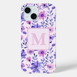 Personalisierte, violette Handblumen Case-Mate iPhone Hülle