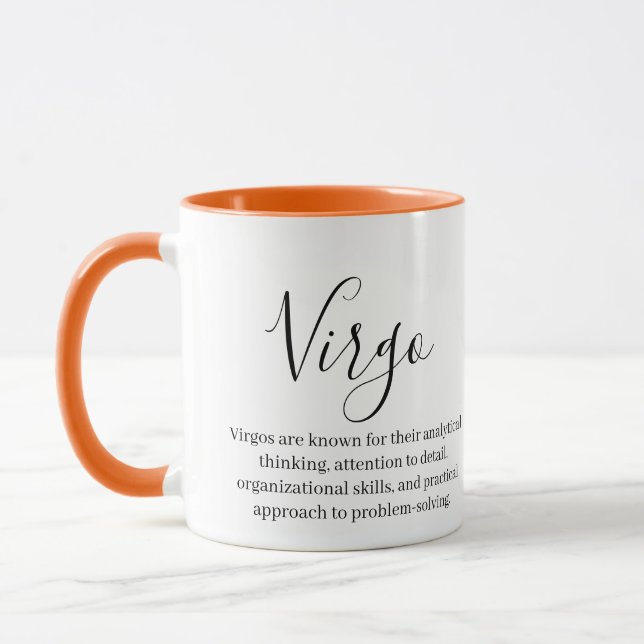 Personalisierte Virgo Zodiac-Zeichen Tasse (Links)