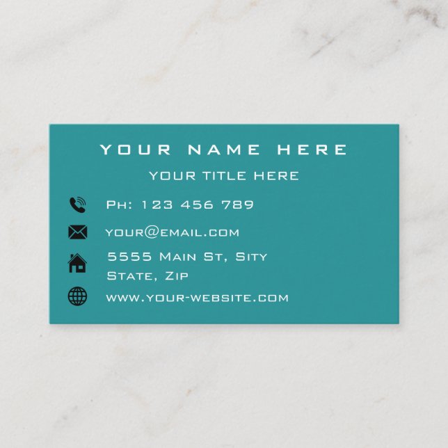 Personalisierte Visitenkarten-Farben und Schriftar Visitenkarte (Vorderseite)