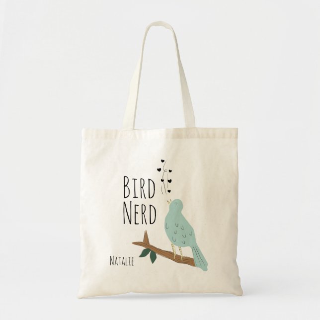 Personalisierte Vogel-Nerd-Tasche Tragetasche (Vorne)