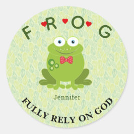 Personalisierte Voll auf die Gottesfrosch-Klassik- Runder Aufkleber
