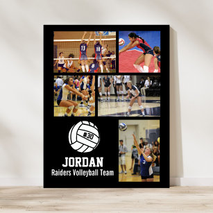 Personalisierte Volleyball-Collage Name Team # Poster