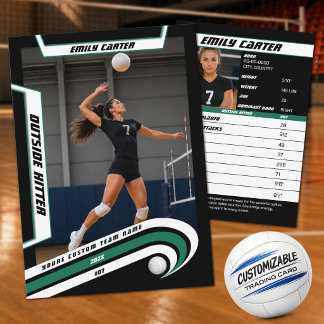Personalisierte Volleyball-Handels Karte Grün Weiß