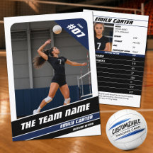 Personalisierte Volleyball-Handels Karte Weiß Blau
