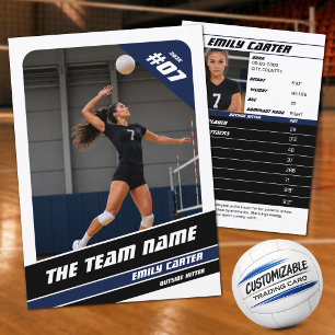 Personalisierte Volleyball-Handels Karte Weiß Blau